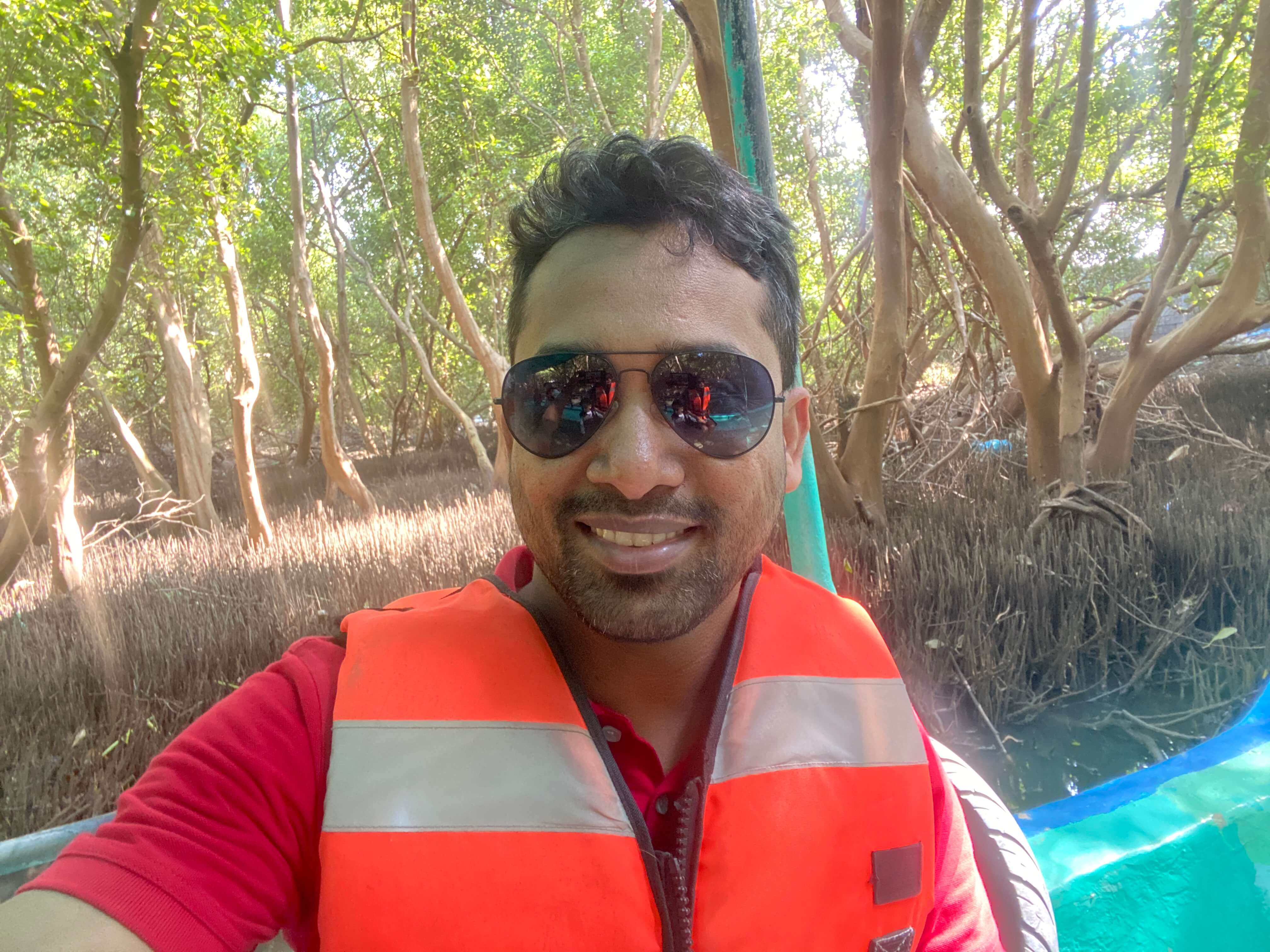 Ravi exploring mangroves near Pondicherry